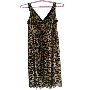 ROBBIE BEE Signature Animal Print High Low Retro Pin-Up A-Line Dress Women's 22W